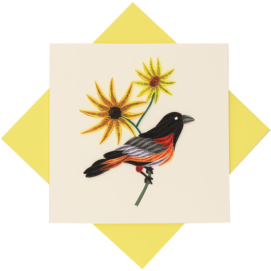 Quilled Baltimore Oriole Card